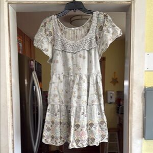 Floral Lace Trim Dress